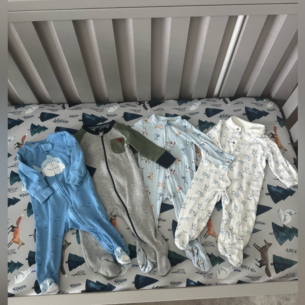 4 Baby One Pieces Sz 9 Months and 6-9 Months